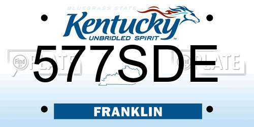 577SDE Kentucky License Plate