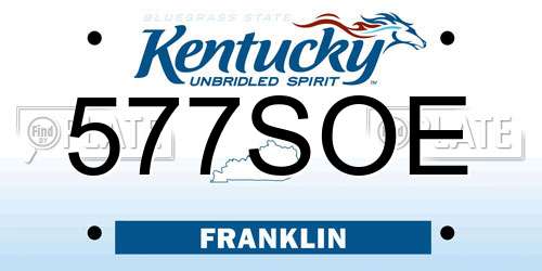 577SOE Kentucky License Plate