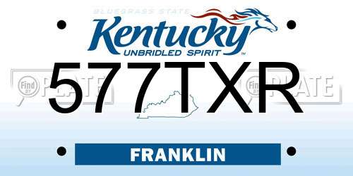 577TXR Kentucky License Plate