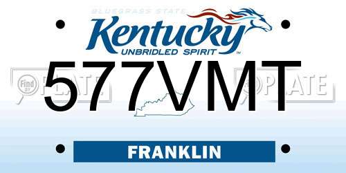 577VMT Kentucky License Plate