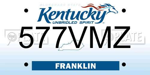 577VMZ Kentucky License Plate