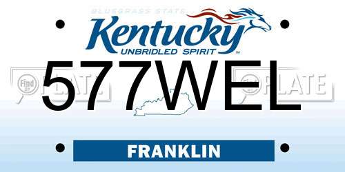 577WEL Kentucky License Plate