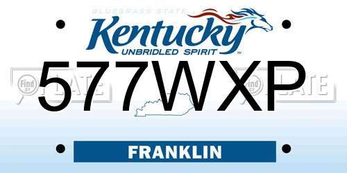 577WXP Kentucky License Plate