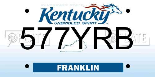577YRB Kentucky License Plate