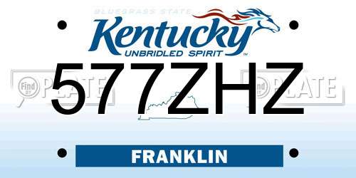 577ZHZ Kentucky License Plate