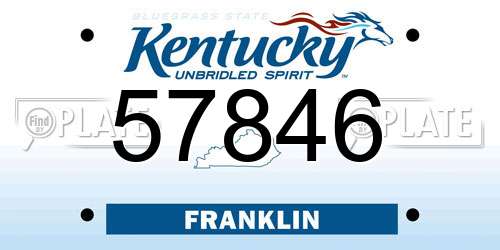 57846 Kentucky License Plate