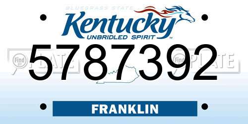 5787392 Kentucky License Plate