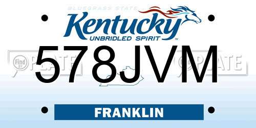578JVM Kentucky License Plate