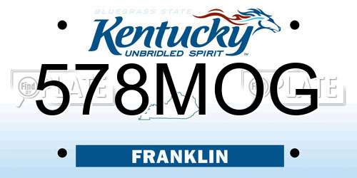 578MOG Kentucky License Plate
