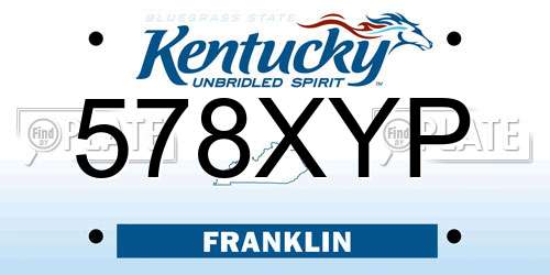 578XYP Kentucky License Plate