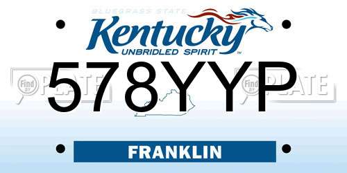 578YYP Kentucky License Plate