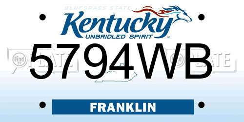 5794WB Kentucky License Plate