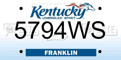 5794WS Kentucky License Plate