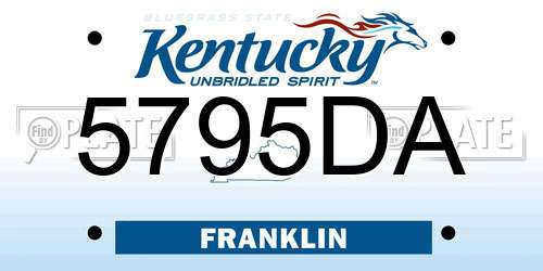 5795DA Kentucky License Plate