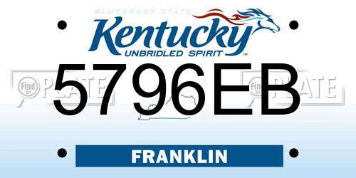 5796EB Kentucky License Plate