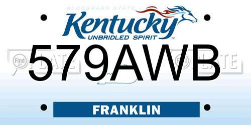 579AWB Kentucky License Plate