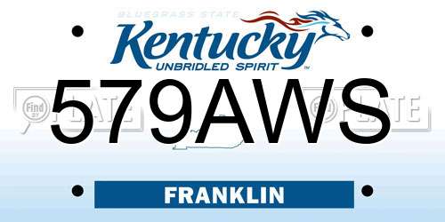 579AWS Kentucky License Plate