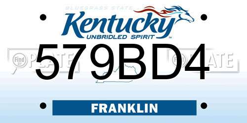 579BD4 Kentucky License Plate
