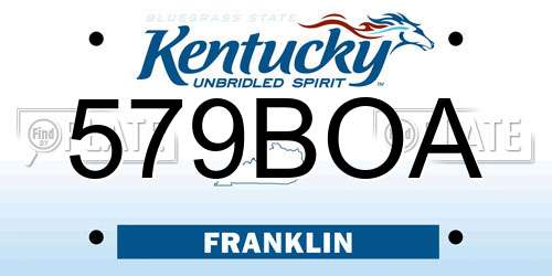 579BOA Kentucky License Plate