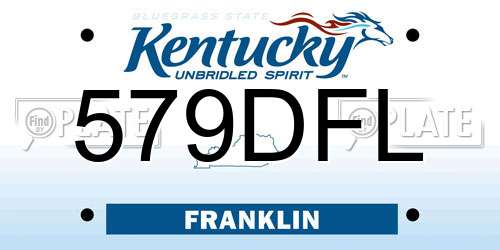 579DFL Kentucky License Plate