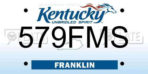 579FMS Kentucky License Plate