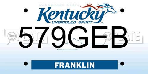 579GEB Kentucky License Plate