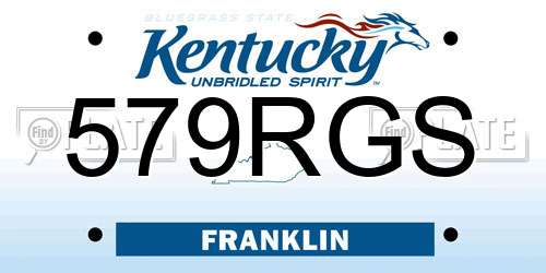 579RGS Kentucky License Plate