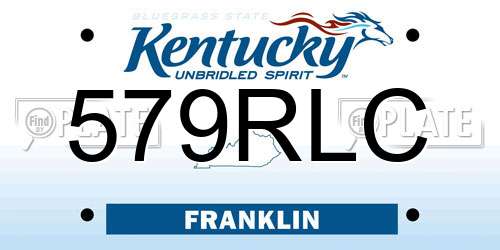579RLC Kentucky License Plate