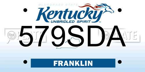 579SDA Kentucky License Plate