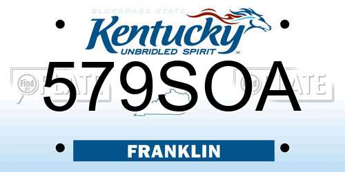 579SOA Kentucky License Plate
