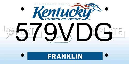 579VDG Kentucky License Plate