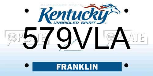 579VLA Kentucky License Plate