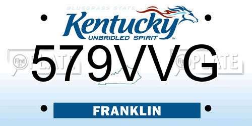 579VVG Kentucky License Plate
