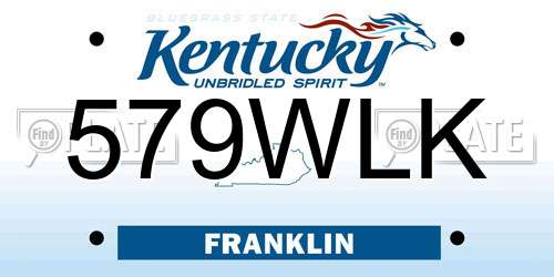 579WLK Kentucky License Plate
