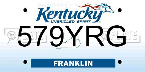 579YRG Kentucky License Plate