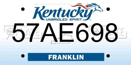 57AE698 Kentucky License Plate