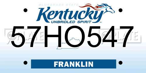 57HO547 Kentucky License Plate