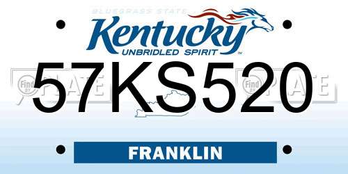 57KS520 Kentucky License Plate