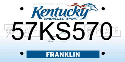 57KS570 Kentucky License Plate