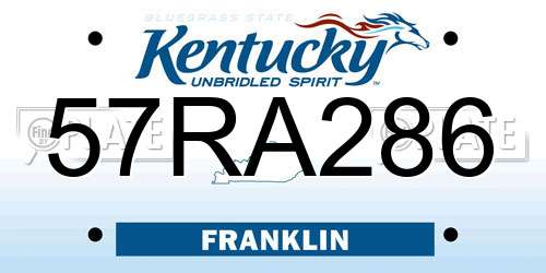 57RA286 Kentucky License Plate