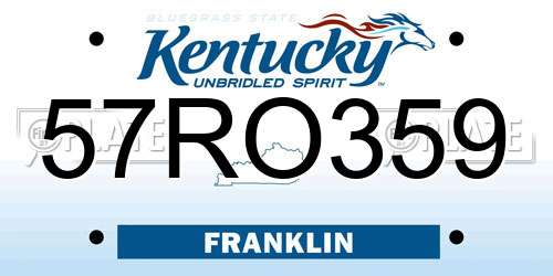 57RO359 Kentucky License Plate