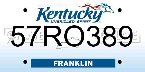 57RO389 Kentucky License Plate
