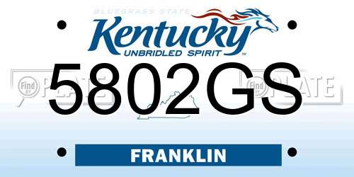 5802GS Kentucky License Plate