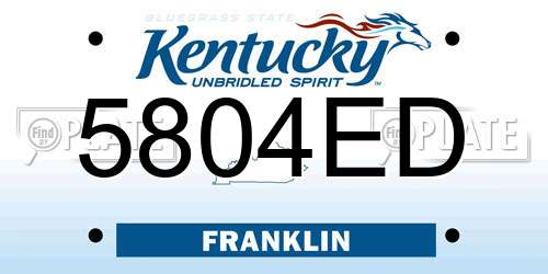 5804ED Kentucky License Plate