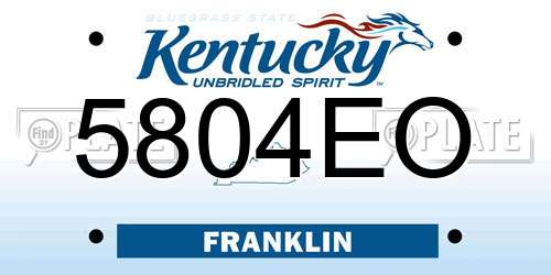5804EO Kentucky License Plate