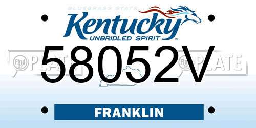 58052V Kentucky License Plate
