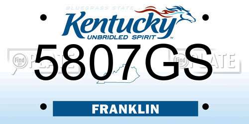 5807GS Kentucky License Plate