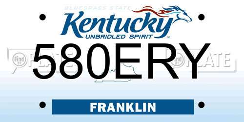 580ERY Kentucky License Plate