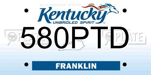 580PTD Kentucky License Plate