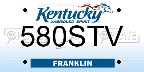 580STV Kentucky License Plate